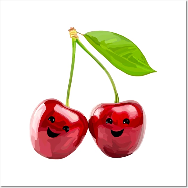 Cheery Pair of Red Cherries Wall Art by Art by Deborah Camp